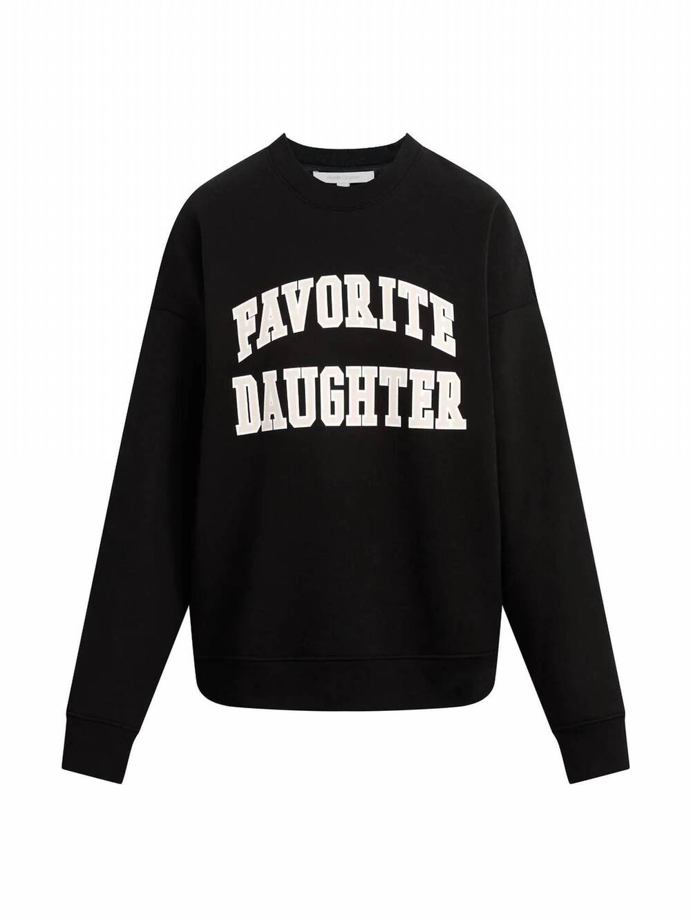 NEW FAVORITE DAUGHTER women's the collegiate sweatshirt in black and pale pink